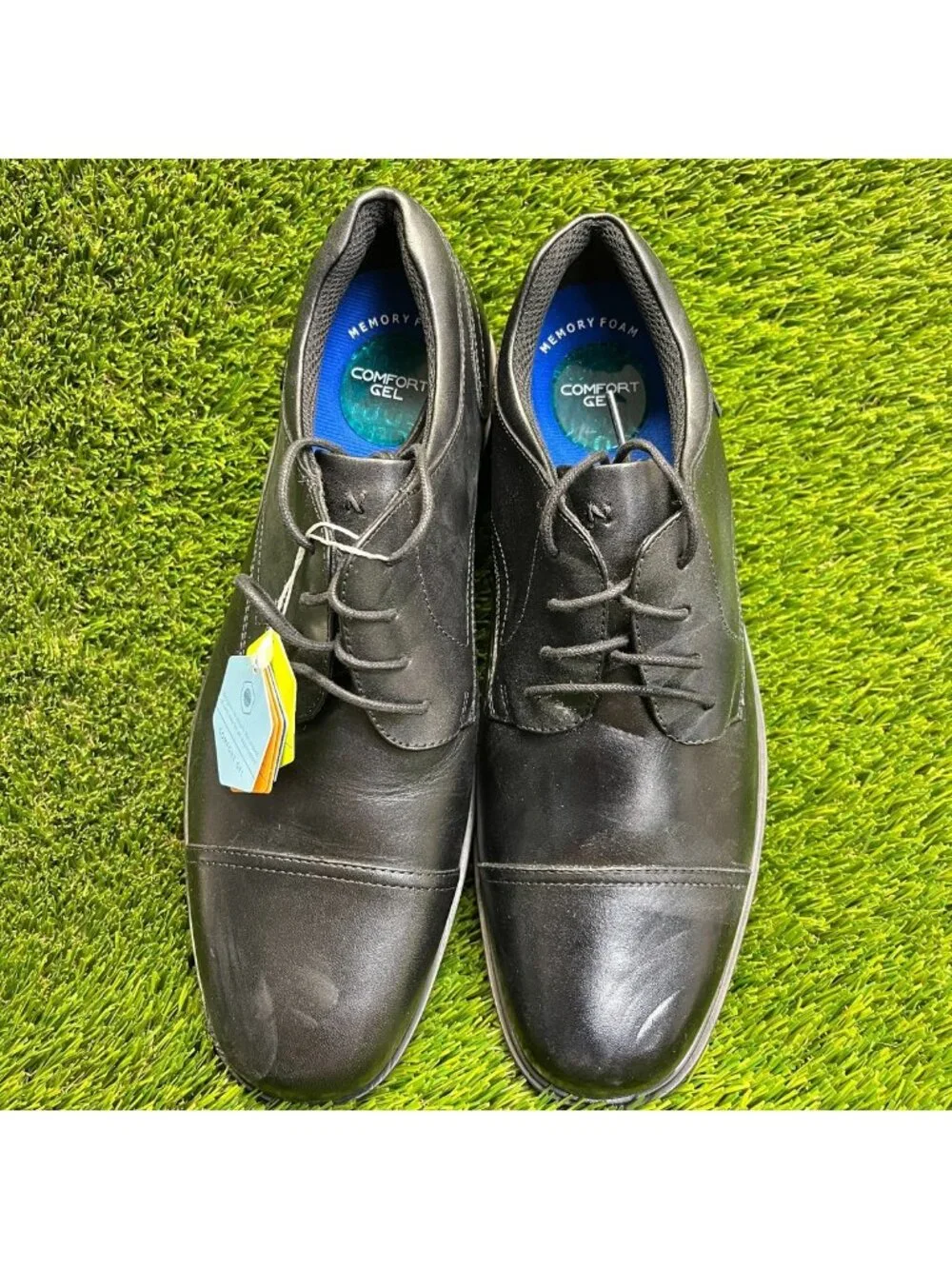 Nunn Bush Kore Pro Mens Size 10 Black Casual Classic Cap Toe Oxford Dress Shoes